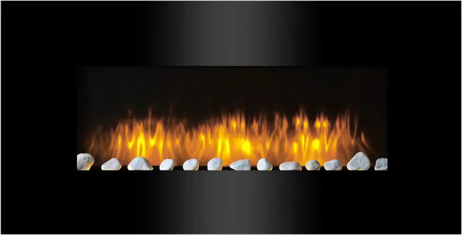 Elektrischer Kamin Vancouver mit LED-Flammen, 2000 W, Wandmontage, mit Fernbedienung und Timer
