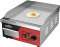 CROSSON Elektrische Grillplatte 2000W, Edelstahl 36x40cm, Temperaturregelung 60-300°C, Inkl. Spachtel für Gastro