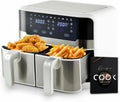 MasterPRO Duo 900 Heißluftfritteuse Weiß | 9L Volumen, 2100W | LED-Touchscreen, Antihaftkorb | 11-in-1 Funktionen